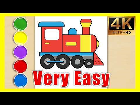 🚂 Easy Train Engine Drawing Tutorial || Step by Step Art for Kids || Easy Drawing of Train 🎨✏️