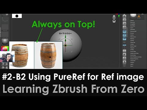 2-Barrel2 Using PureRef for Referencing image in Zbrush, Always on top Ref software, Free & Easy