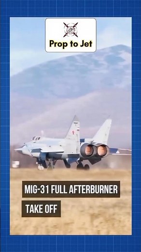 MiG-31 Full Afterburner Takeoff #shorts