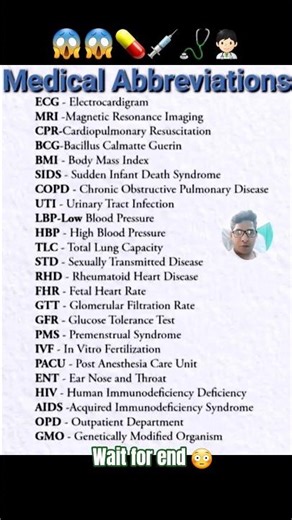 MEDICAL Term/Hospital term full form ⚕️🏥✍️💊