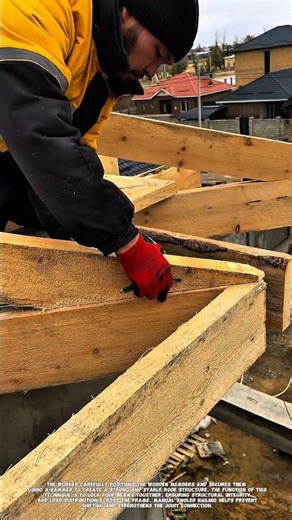 Traditional Roof Frame Assembly Using Manual Nailing.