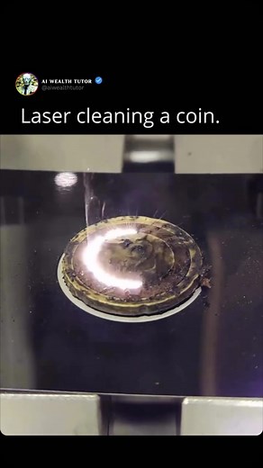 AI | Science | Wealth on Instagram: "Laser cleaning is transforming coin preservation. This technology uses high-powered lasers to remove dirt and oxidation from coins without damaging the metal. Unlike traditional methods that can scratch or erode surfaces, laser cleaning is precise and non-invasive, preserving the coin’s detail and value. Laser cleaning targets specific areas with pinpoint accuracy, allowing even intricate designs to be cleaned thoroughly. It’s a dry process, so no chemicals o