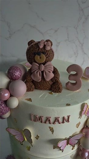 Teddy bear birthday cake| Cupcake Piping Technique Tutorial| Buttercream| Decorating techniques