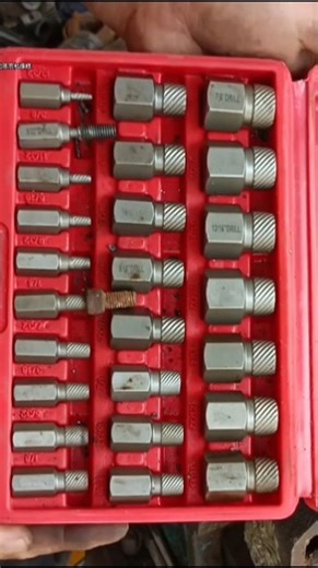 Screw extractor set easy-out set remove broken stripped screws, bolts, and studs #tools #shortsfeed