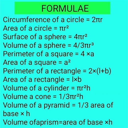 MATH FORMULAS