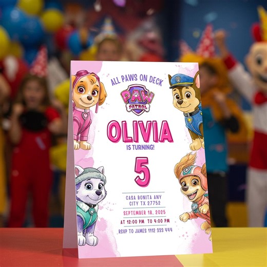 Editable Puppy Birthday Invitation Template for Girls, Printable Birthday Party Invitations, Digital Bday Party Invite Template Girls Invite - Etsy Australia