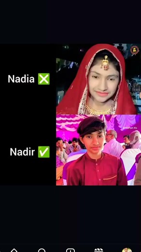Nadia ❎ Nadir✅👏 || Reel Scroller || #shorts #trending #viral