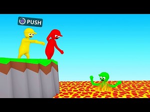 PUSHING FRIENDS INTO LAVA In Human Fall Flat!