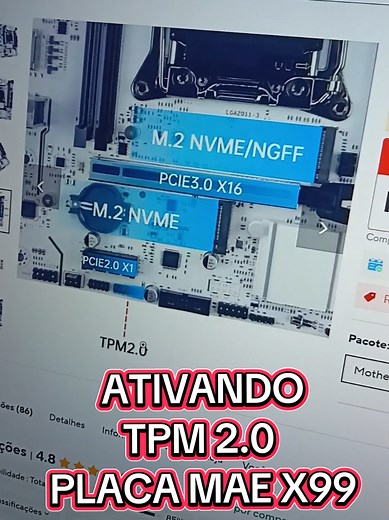 Habilitando TPM 2.0 na Placa Mãe X99