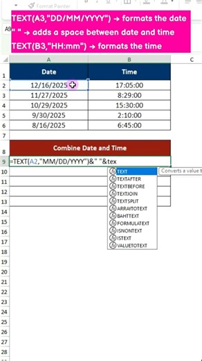 Combine Date + Time in One Cell 🔥