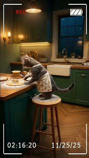 a cat making cookies 🍪 #cat #cats #funny #usa