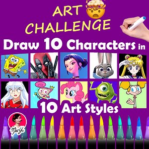 Draw 10 Characters in 10 Art Styles Swap Challenge | Brand New 1st Art Challenge of Its Kind! - Mei Yu 😇😈Preorder Best Friend, Worst Bully from Amazon https://www.amazon.com/Best-Friend-Worst-Bully-Mei/dp/1454959940 or from your local bookstore! This is the second book in my graphic novel memoir series, after Lost & Found, and is published by Union Square & Co. , a part of Hachette Book Group In this NEW art challenge, I reimagine, draw, and color 10 characters in 10 art styles. I draw Deadpoo