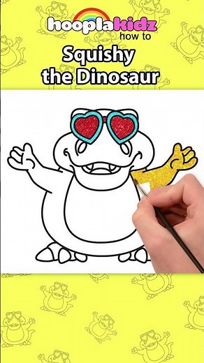 How To Draw A Cute Squishy Dinosaur 🦖 #shorts #drawing #coloring