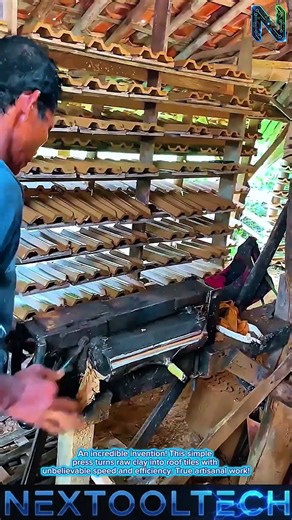 Clay Tile Press Tools with multi-mold system for fast roofing tile forming #tools