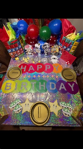 My baby’s birthday is tomorrow but since she has to work, we’re celebrating today. Core memories from growing up, we always had the kitchen/table decorated and you get your birthday donut. And we’re passing down that tradition ❤️ #corememories #happybirthday #traditions #partyonabudget #mariokart