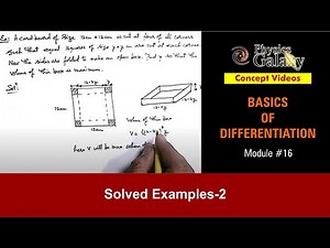Class 11 Physics | Basics of Differentiation | #16 Examples on Maxima-Minima | For JEE & NEET
