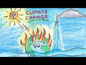 how to draw Climate Change and its effects drawing