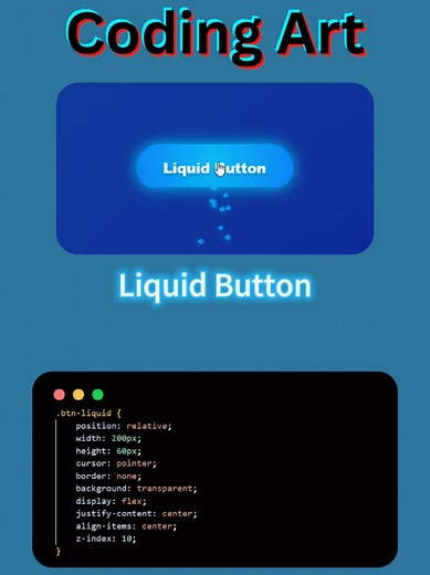 CSS Liquid Button 💧💧💧#htmlcss #html #fyp #capcut #codinglife #coding