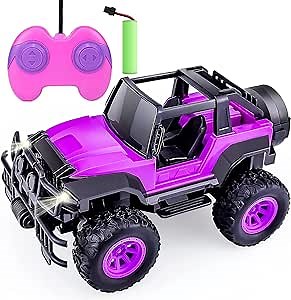 YongnKids Remote Control Car for Girls Boys, Rc Car Toy for 3 4 5 6 7 Years Old - 1:20 Scale Rc Truck with Road Vehicle for Kids Birthday Easter Christmas Toy Gift,Purple