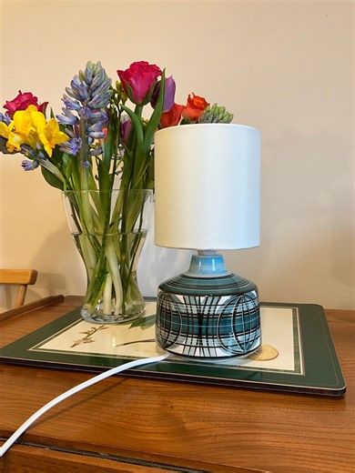 Vintage Table Lamp Hand Painted Jersey Pottery - Etsy