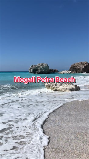 🏝️ Megali Petra Beach: A Hidden Paradise! 🌊✨ Wild sands and breathtaking coral blue waters await! Dive in! 🐚💙 #MegaliPetra #HiddenGem #DreamDestination #ExploreGreece #Lefkada #Greece 🇬🇷💙