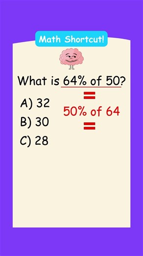 Find Percentages in Seconds | Percentage Problems - Shortcuts & Tricks 👉 #math #percents #mathtrick