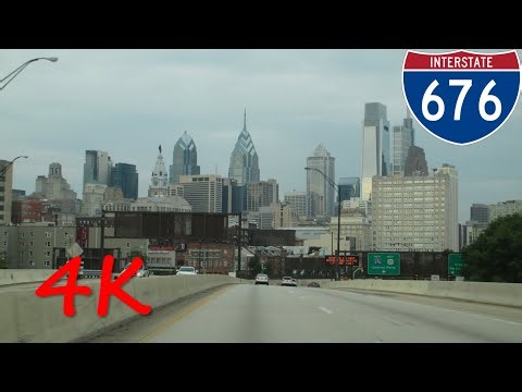⁴ᴷ Vine Street Expressway (Interstate 676) westbound [4K VIDEO]