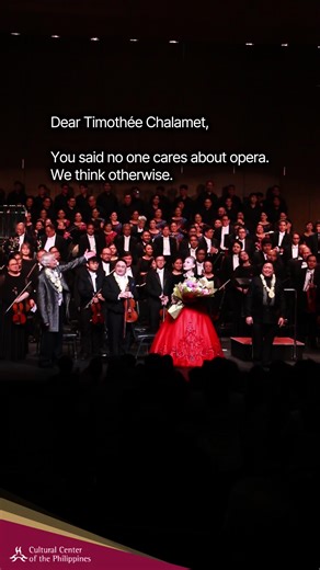 Dear Timothée Chalamet, You said no one cares about opera. Come to our PPO Concert VII this Friday, March 13 at the Metropolitan Theater, and you’ll know. 😉 You can still get your tickets here: https://premier.ticketworld.com.ph/shows/show.aspx?sh=PPOCON726 #CulturalCenterofthePhilippines #PhilippinePhilharmonicOrchestra #PPO41Versatile