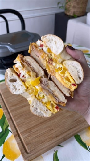 1.9K views · 11 reactions | Easy bagel sandwiches prepped in minutes, no drive-thru required. https://bit.ly/45IcZPn Video and recipe by: @tulipsforthetable | Hamilton Beach | Facebook