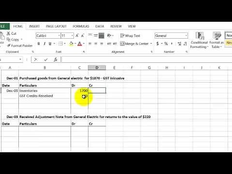 The GST and making GST Entries