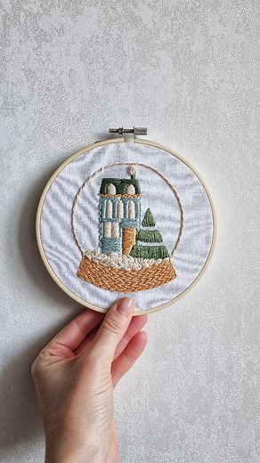 5.8K views · 233 reactions | ❄️ Stitching the Snow Globe pattern! ✨ A...