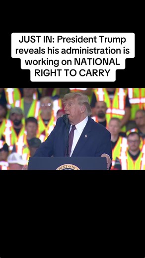 JUST IN: President Trump reveals his administration is working on NATIONAL RIGHT TO CARRY This would be an absolutely HUGE step towards bringing back the true meaning of the Second Amendment LFG! Keep pushing for this, POTUS!