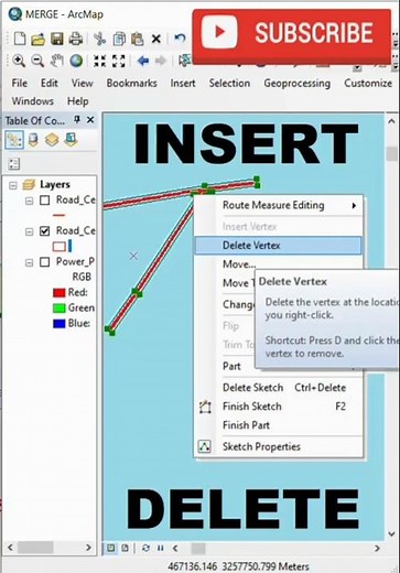 How to Insert, Edit, and Delete Vertices in ArcGIS #geographicinformationsystem#gis #vertex #delete