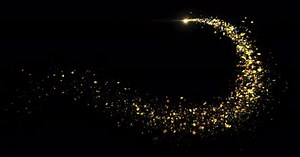 Gold Glitter Star Dust Magic Trail Sparkling Particles On Black