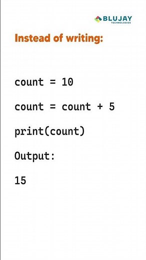 Did You Know? += updates a variable in one step!