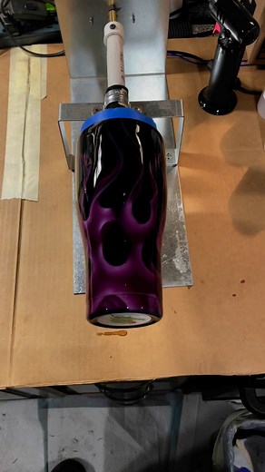 Epoxy time for a purple true fire painted tumbler #truefire #airbrush #artist #painting #painter | Dragon Fire Painting