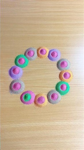 🌼 Easy Rangoli Design for Beginners | Simple & Beautiful Home Rangoli #Shorts
