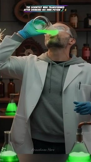 The Scientist Who Transformed After Drinking His Own Potion 🧪⚡#ScientistTransformation #SuperSerum