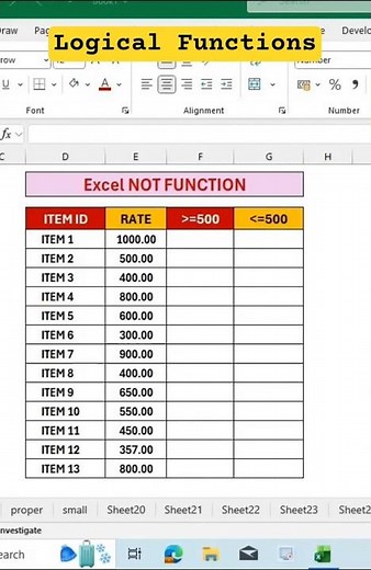 How to Use Logical Functions in Excel. #excel #excelformula #exceltips #exceltricks #exceltutorial