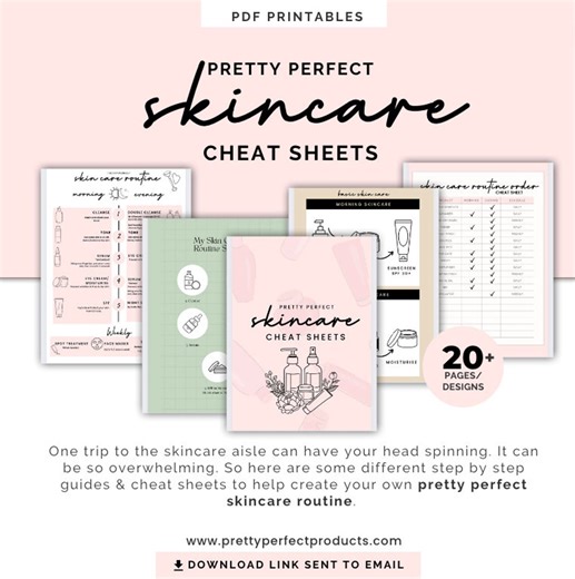 Skincare Routine Planner, Cheat Sheets (digital Download) - Etsy Australia