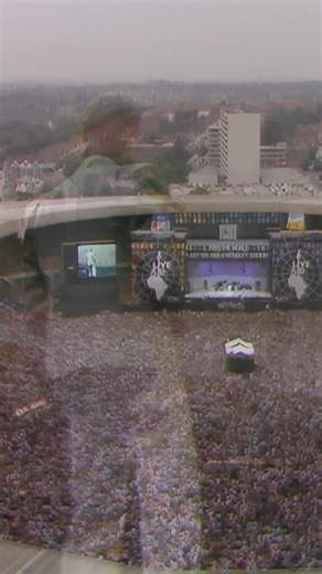 Heroes, just for one day… 13 July 1985, David Bowie performs at Wembley Stadium for Live Aid. Watch on the concert again to celebrate Live Aid At 40 on BBC Two & BBC iPlayer 🧡 #davidbowie #liveaid | BBC Radio 2