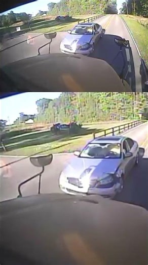 Driver crashes into school bus moments after students cross road