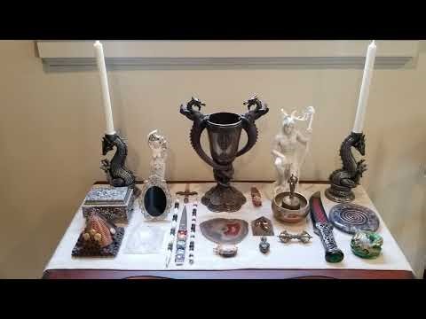 Gemstone Healing Wands and White Light Magick Altar