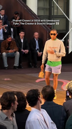 Pharrell closed the Louis Vuitton Spring-Summer 2026 Men’s show with an unreleased track by Tyler, the Creator & Doechii, titled “Get Right.” 🔊 @Louis Vuitton #pharrell #LouisVuitton #tylerthecreator #doechii #snippet #unreleased #LVSS26 #music #PharrellWilliams #pfw #fashiontiktok #runway