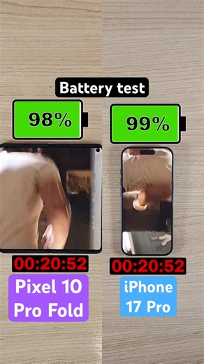 Google Pixel 10 Pro Fold vs iPhone 17 Pro battery test!