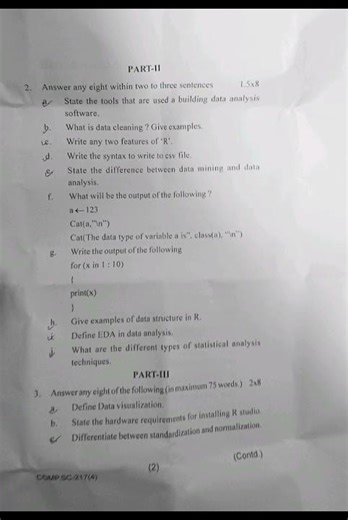 UTKAL UNIVERSITY +3 6th Semester Computer Sc(H)-DSE-III Data Science Question 2025