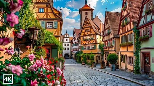 【4K60帧】云旅游：德国最美中世纪古城罗滕堡街景漫步 2025年6月14日 | 作者：The Flying Dutchman