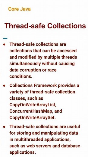 Thread-safe Collections (97) #corejava