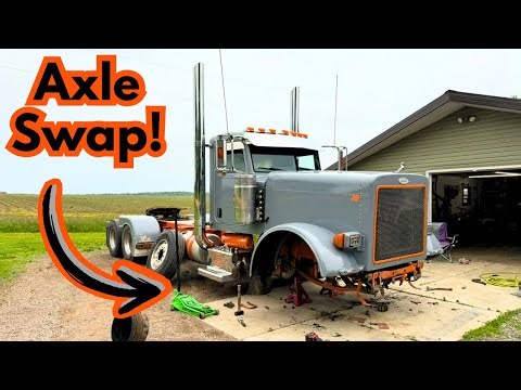 We Swapped A Disc Brake Front Axle on My Peterbilt 379! (And Lowered It)