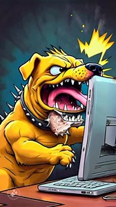 When you cross an aggressive dog with a computer, what do you get? A lot of bites. #dogjoke #dogsfunny #dogcomedy #dogjokes | Dog Jokes For Dog Lovers